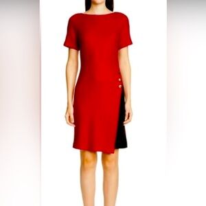 St. John Raglan sleeve A-line dress.